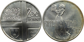 Europäische Münzen und Medaillen, Ungarn / Hungary. Malerserie: Jozsef Rippl-Ronai. 200 Forint 1977, Silber. 0.58 OZ. Stempelglanz