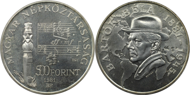 Europäische Münzen und Medaillen, Ungarn / Hungary. Bela Bartok, Komponist. 500 ...