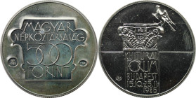Europäische Münzen und Medaillen, Ungarn / Hungary. Kulturforum in Budapest. 500 Forint 1985. 28,0 g. 0.640 Silber. 0.58 OZ. KM 652. Stempelglanz