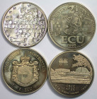 Europäische Münzen und Medaillen, Lots und Sammlungen. Finnland, 5 Ecu 1992. Niederlande, 10 Ecu 1994 und 2 1/2 Ecu 1995. Liechtenstein, 5 Ecu 1995. L...