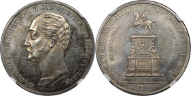 Russische Münzen und Medaillen, Alexander II. (1854-1881). Rubel 1859. Denkmal für Nikolaus I. Silber. NGC MS 61