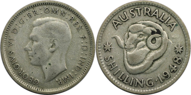 Weltmünzen und Medaillen, Australien / Australia. George VI. 1 Shilling 1948. Si...