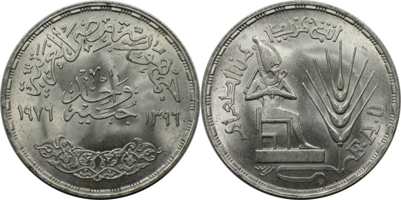 Weltmünzen und Medaillen, Ägypten / Egypt. Serie: F.A.O. - Osiris. 1 Pound 1976....