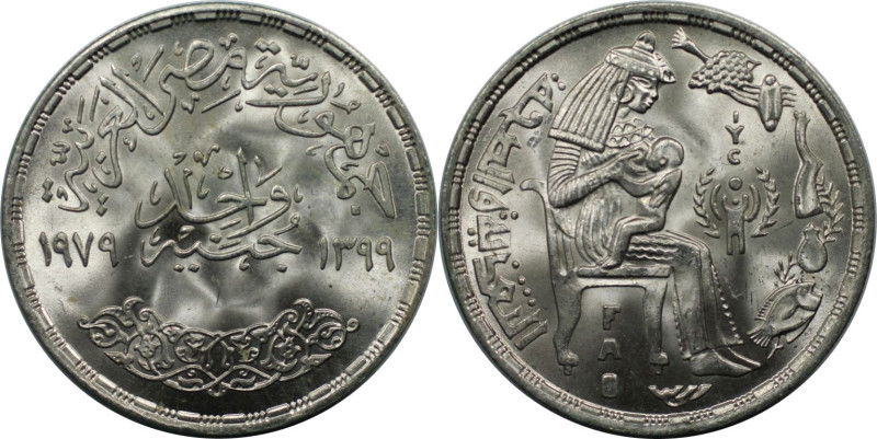 Weltmünzen und Medaillen, Ägypten / Egypt. Serie: F.A.O. 1 Pound 1979. 15,0 g. 0...