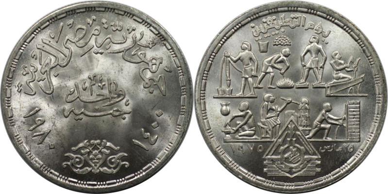 Weltmünzen und Medaillen, Ägypten / Egypt. Profession. 1 Pound 1980. 15,0 g. 0.7...