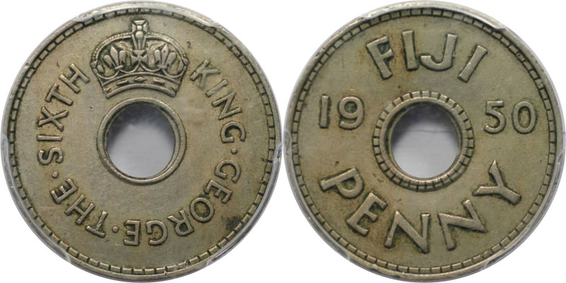 Weltmünzen und Medaillen, Fidschi / Fiji. George VI. Penny 1950. Kupfer-Nickel. ...