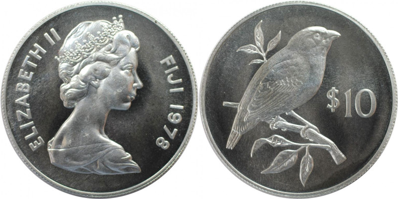 Weltmünzen und Medaillen, Fidschi / Fiji. Papageienfink. 10 Dollars 1978. 28,28 ...