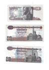 Banknoten, Ägypten / Egypt, Lots und Sammlungen. 10 Pounds 1996, I. 50 Pounds 1993, II. 50 Pounds 2001, I. Lot von 3 Banknoten