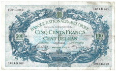 Banknoten, Belgien / Belgium. 500 Francs / 100 Belgas 28.01.1942. Pick 109. II