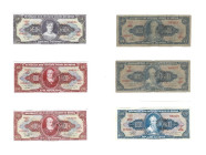 Banknoten, Brasilien / Brazil, Lots und Sammlungen. 5 Centavos ND (1967) Serie 1818A. Pick 184b, I. 2 x 10 Centavos ND (1966-67) Serie 434A, 1098A, Pi...