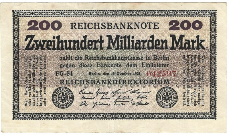 Banknoten, Deutschland / Germany. Deutsches Reich, Weimarer Republik. Reichsbank...