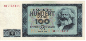 Banknoten, Deutschland / Germany. Deutsche Demokratische Republik (1948-1989). 100 Mark 1964. Ro.358a. II