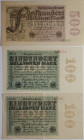 Banknoten, Deutschland / Germany, Lots und Sammlungen. Reichsbanknote. 2 x 100 Millionen Mark, 500 Millionen Mark 1923. Pick 107, 110. Lot von 3 Bankn...