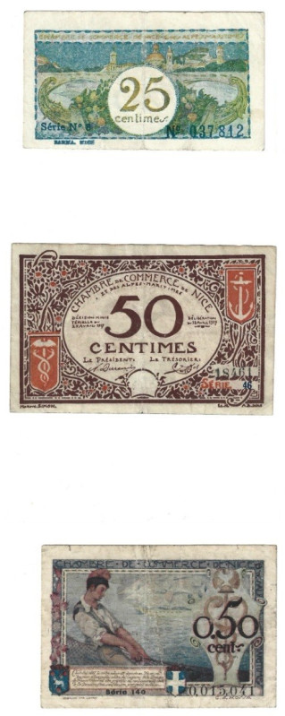 Banknoten, Frankreich / France, Lots und Sammlungen. Nice (Alpes-Maritimes). 25 ...