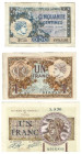 Banknoten, Frankreich / France, Lots und Sammlungen. Chambre de Commerce de Paris. 50 Centimes und 2 x 1 Franc 1920. Lot von 3 Banknoten. II