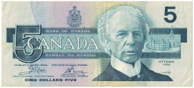 Banknoten, Kanada / Canada. 5 Dollars 1986. Pick 95 a1. II