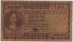 Banknoten, Südafrika / South Africa. 1 Rand ND (1961). Erste Zeilen mit Banknamen und Wert in Afrikaans. Pick 103a. III