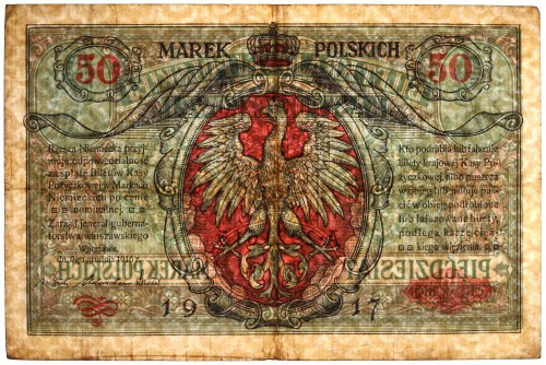 GG, 50 mkp 1916 A Jenerał Egzemplarz przyjemny wizualnie, w pełni naturalny z za...