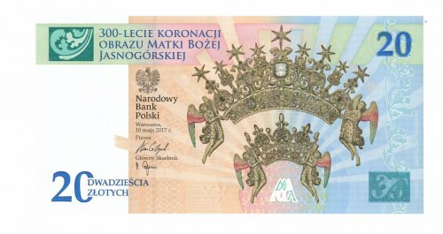 III RP, 20 złotych 2017 - 300-lecie koronacji Obrazu Matki Boskiej Jasnogórskiej...