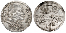 Duchy of Courland, 3 groschen 1598, Mitau (3 egz. wyżej) R4