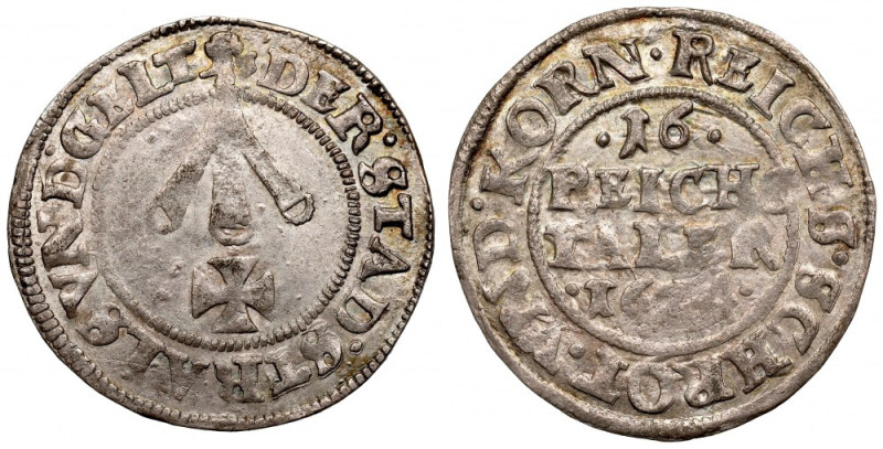 Pommern, 1/16 thaler 1624, Stralsund Ładny, połyskowy egzemplarz rzadszej typolo...