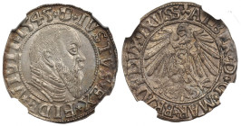 Germany, Preussen, Albrecht Hohenzollern, Groschen 1545, Konigsberg - NGC MS62