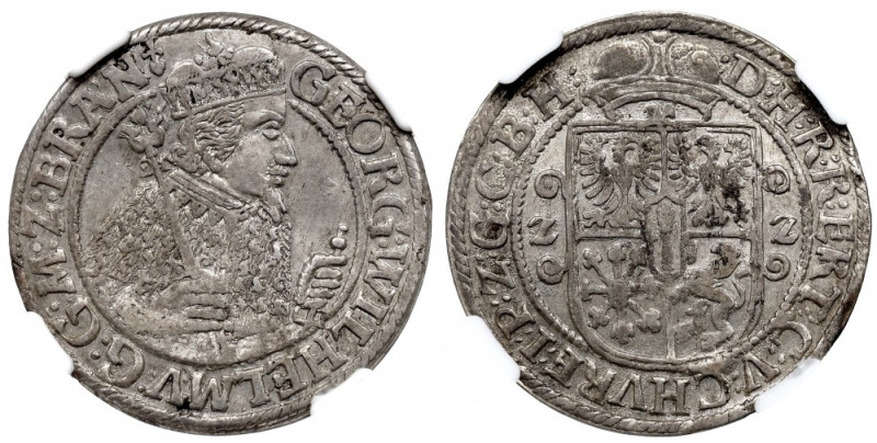 Germany, Preussen, Georg Wilhelm, 18 grochen 1622, Konigsberg - NGC AU55 Bardzo ...