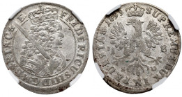 Germany, Preussen, Friedrich III, 18 groschen 1699, Konigsberg - NGC MS64
