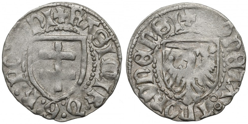 Casimir IV Jagellon, Schilling without date, Thorn Ładny egzemplarz. Odmiana z l...