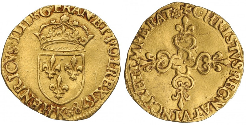 Henri III, Ecu d'or 1578, Bordeaux Bardzo ładny, świetnie wybity egzemplarz złot...