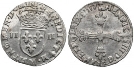 France/Poland, Henri III, 1/4 ecu 1587, Touluse R