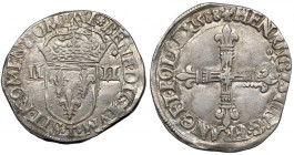 France/Poland, Henri III, 1/4 ecu 1588, Nantes
