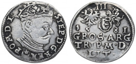 Stephan Bathory, 3 groschen 1581, Vilnius