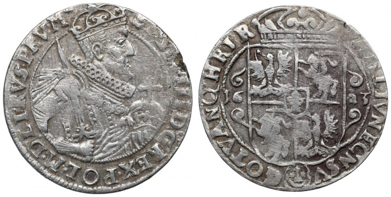 Sigismund III, 18 groschen 1623, Bromberg - PRV M Obiegowy egzemplarz. Odmiana z...