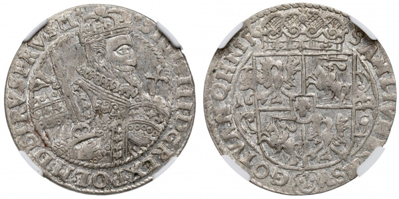 Sigismund III, 18 groschen 1622, Bromberg - NGC MS62 Piękny egzemplarz. Odmiana ...