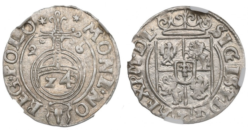 Sigismund III, 1,5 groschen 1626, Bromberg - NGC MS63 Piękny, menniczy egzemplar...