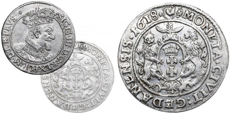 Sigismund III, 18 groschen 1618, Danzig Ładny, dobrze zachowany egzemplarz. Bard...