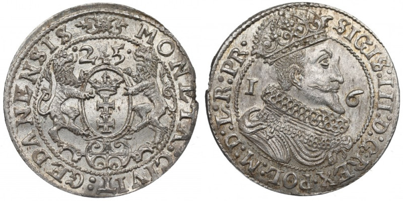 Sigismund III, 18 groschen 1625, Danzig Wyśmienity egzemplarz z doskonale zachow...