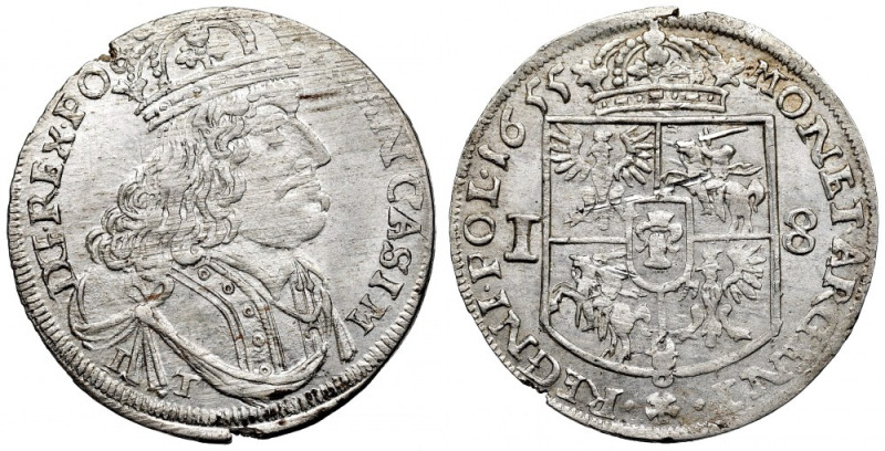 John II Casimir, 18 groschen 1655, Cracow - NGC AU55 Wyśmienity egzemplarz w sta...