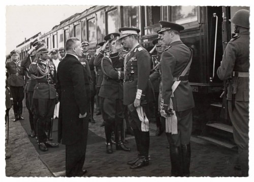 II RP, Fotografia powitanie króla Rumunii Karola II 1937 Pięknie zachowana fotog...