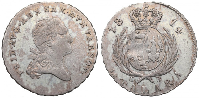 Duchy of Warsaw, 1/6 thaler 1814 Ładny w pełni czytelny egzemplarz. Ostatnia zło...