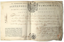 Królestwo Polskie, ukaz Aleksandra I pozwalający księdzu Ludwikowi Fleury na przejazd do Wiśniowca 1815