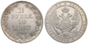 Poland under Russia, Nicholas I, 1-1/2 rouble=10 zloty 1836, Petersburg