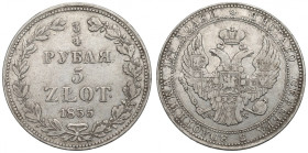 Poland under Russia, Nicholas I, 3/4 rouble=5 zloty 1835