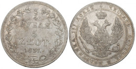 Poland under Russia, Nicholas I, 3/4 rouble=5 zloty 1837 Warsaw