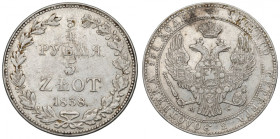 Poland under Russia, Nicholas I, 3/4 rouble=5 zloty 1838 MW