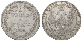 Poland under Russia, Nicholas I, 3/4 rouble=5 zloty 1838 MW