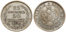 Poland under Russia, Nicholas I, 25 kopecks=50 groschen 1850 MW