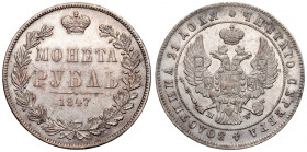 Russia, Nicholas I, Rouble 1847 MW