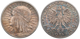 II Republic of Poland, 10 zlotych 1932, Women's Head, London